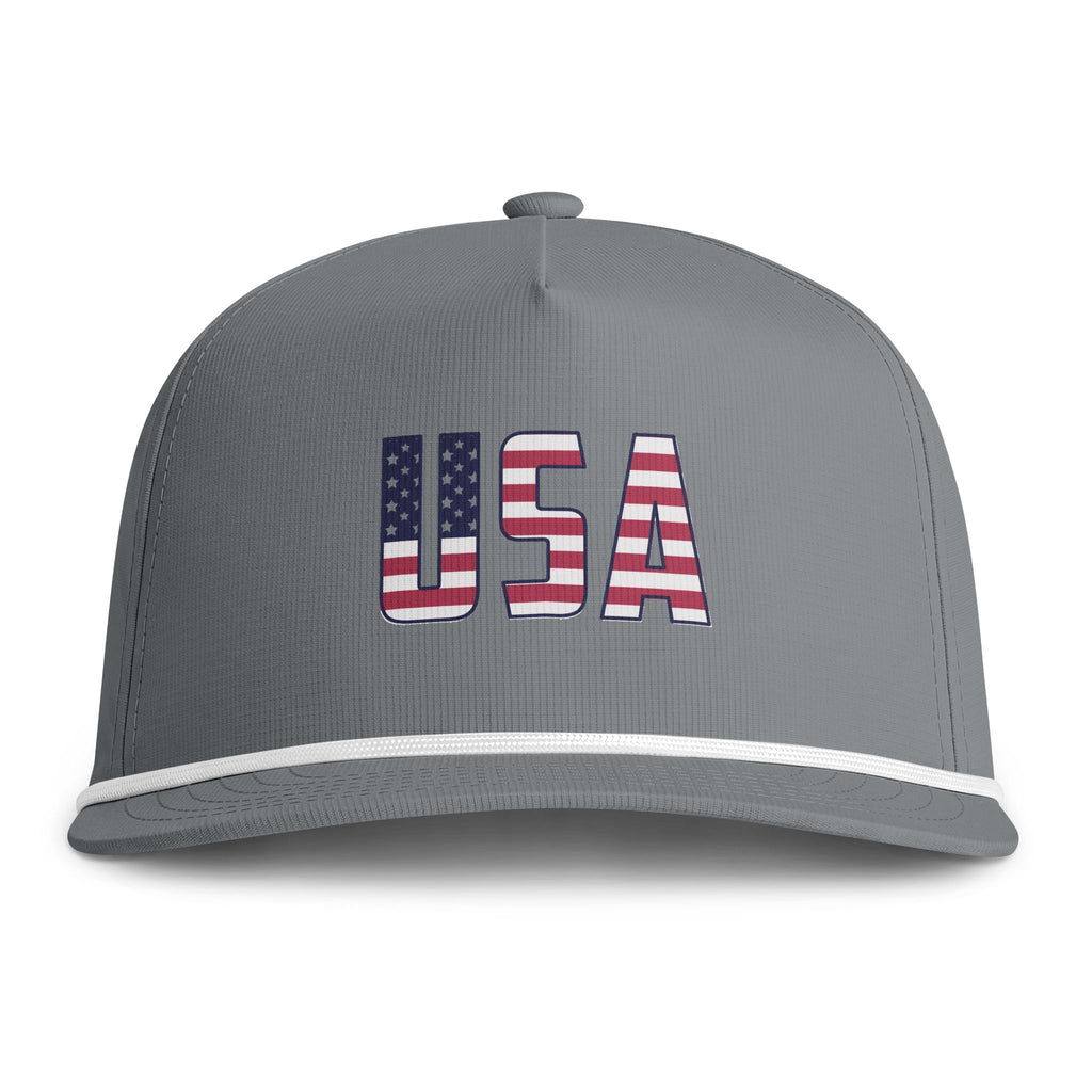 USA Rope Cap — Embroidered American Flag Baseball Hat Printify