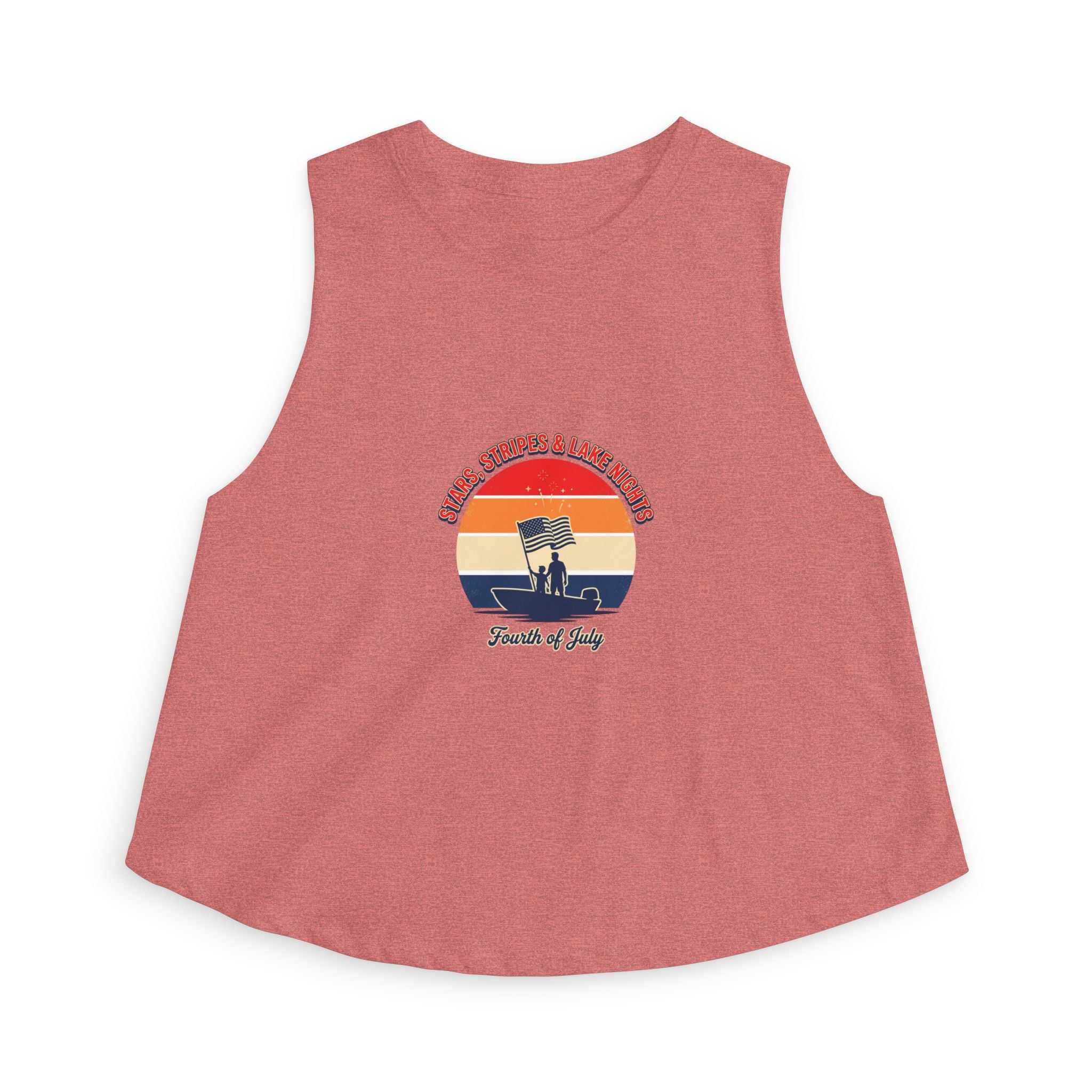 Fourth of July Retro Flag Crop Top — Faith, Freedom & Family Tank