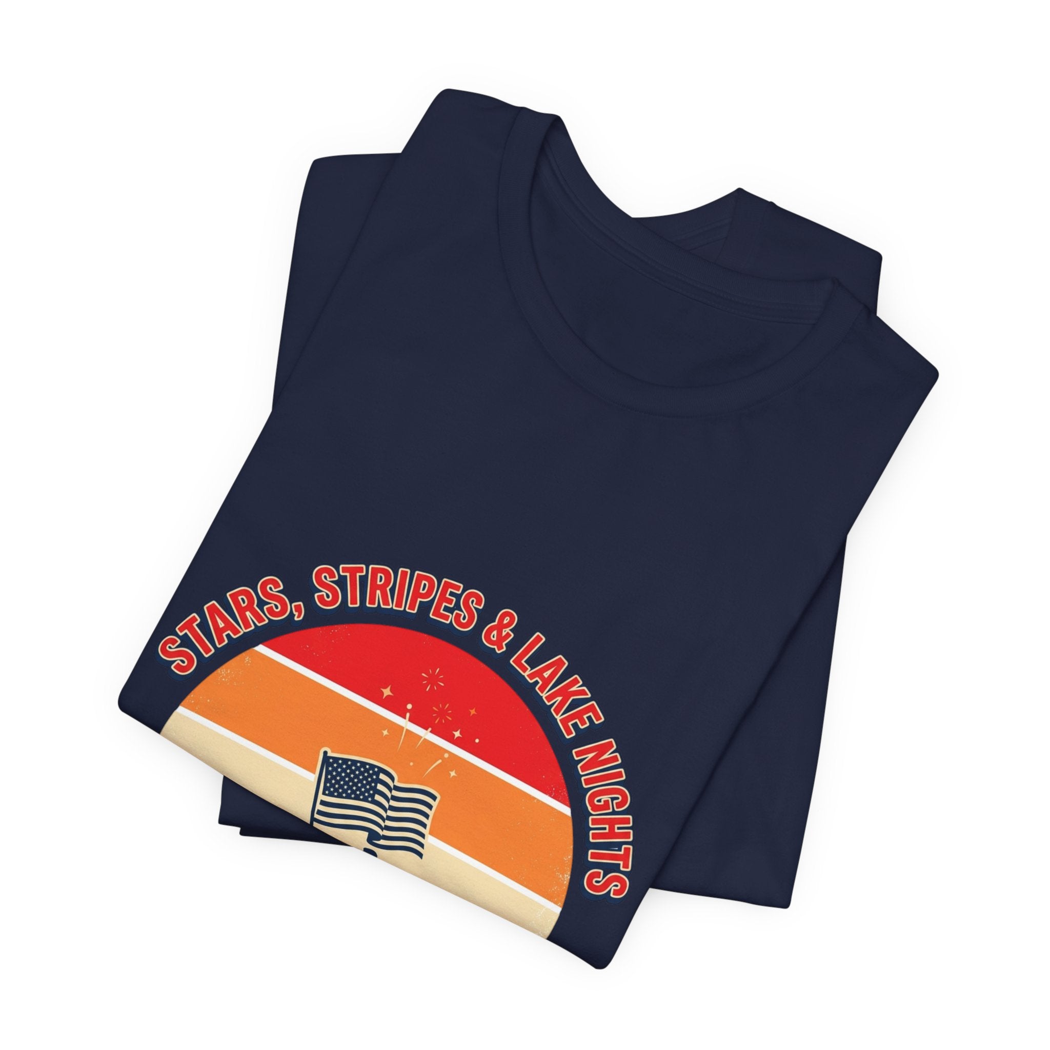 Stars Stripes & Lake Vibes Tee | USA, red white blue