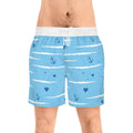 Nautical Anchor Blue Swim Shorts — Men's Mid-Length Swim Trunks