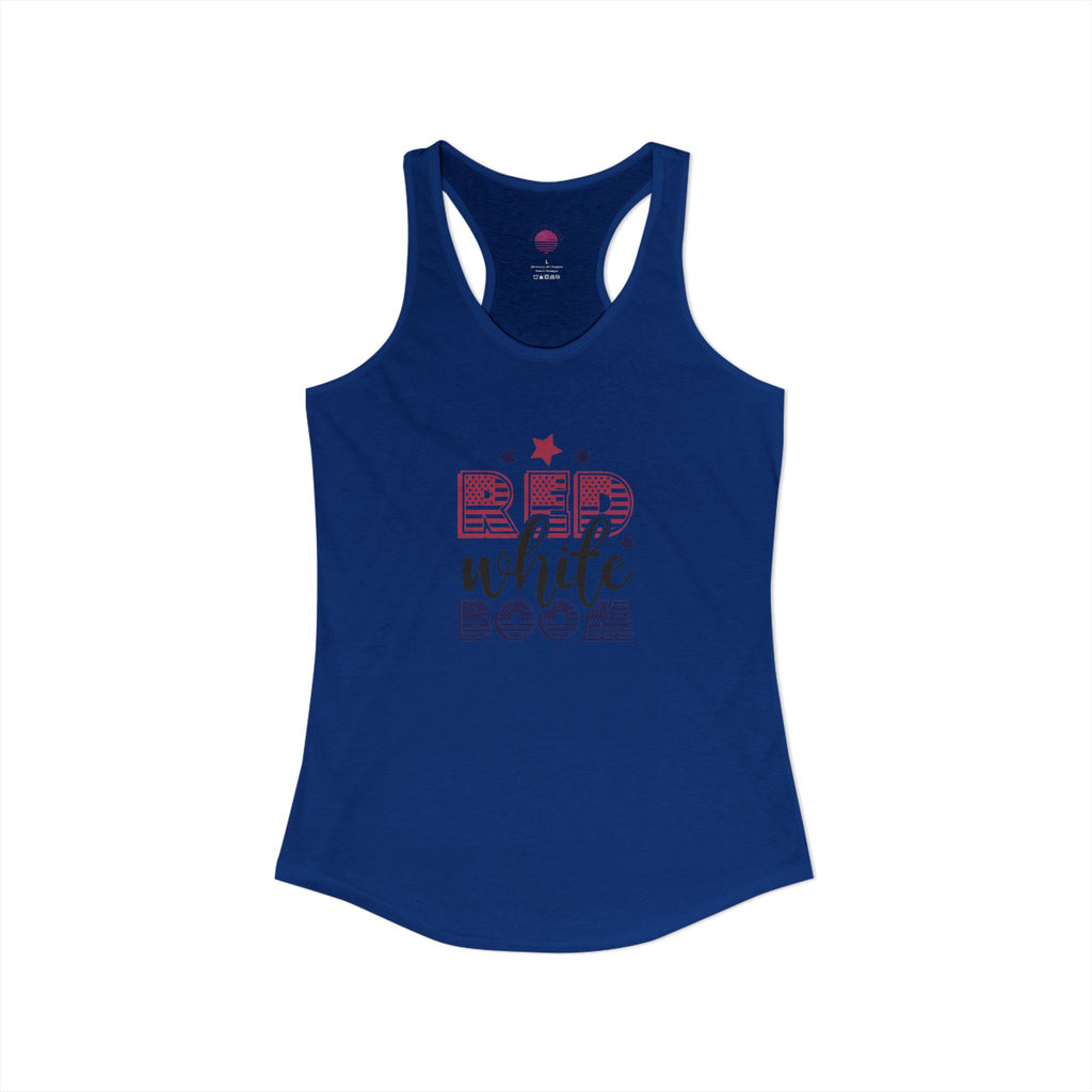 Women's Ideal Racerback Tank — Red, White, and Boom!