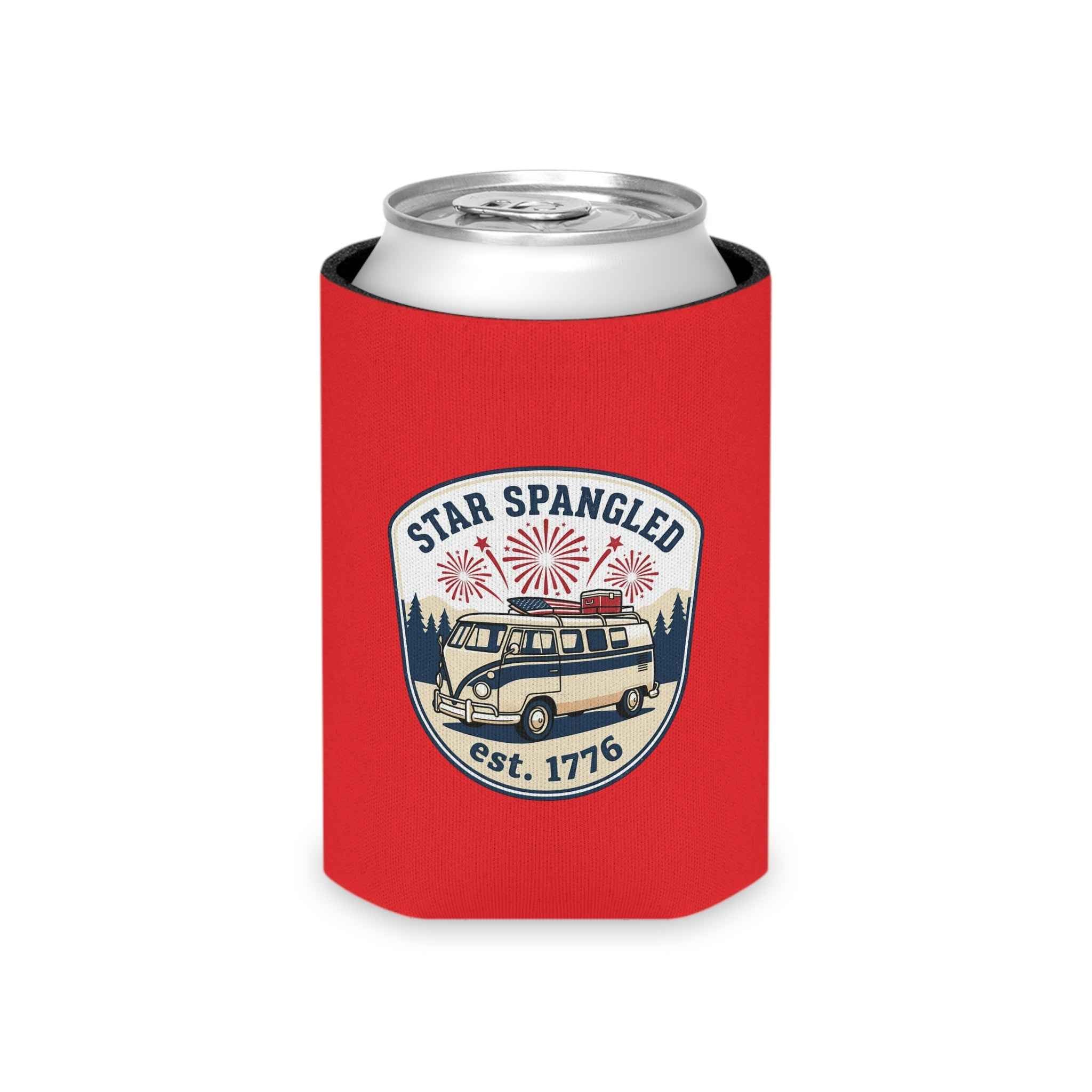 Star Spangled Van Can Koozie — Patriotic 1776 RV Beer Cooler