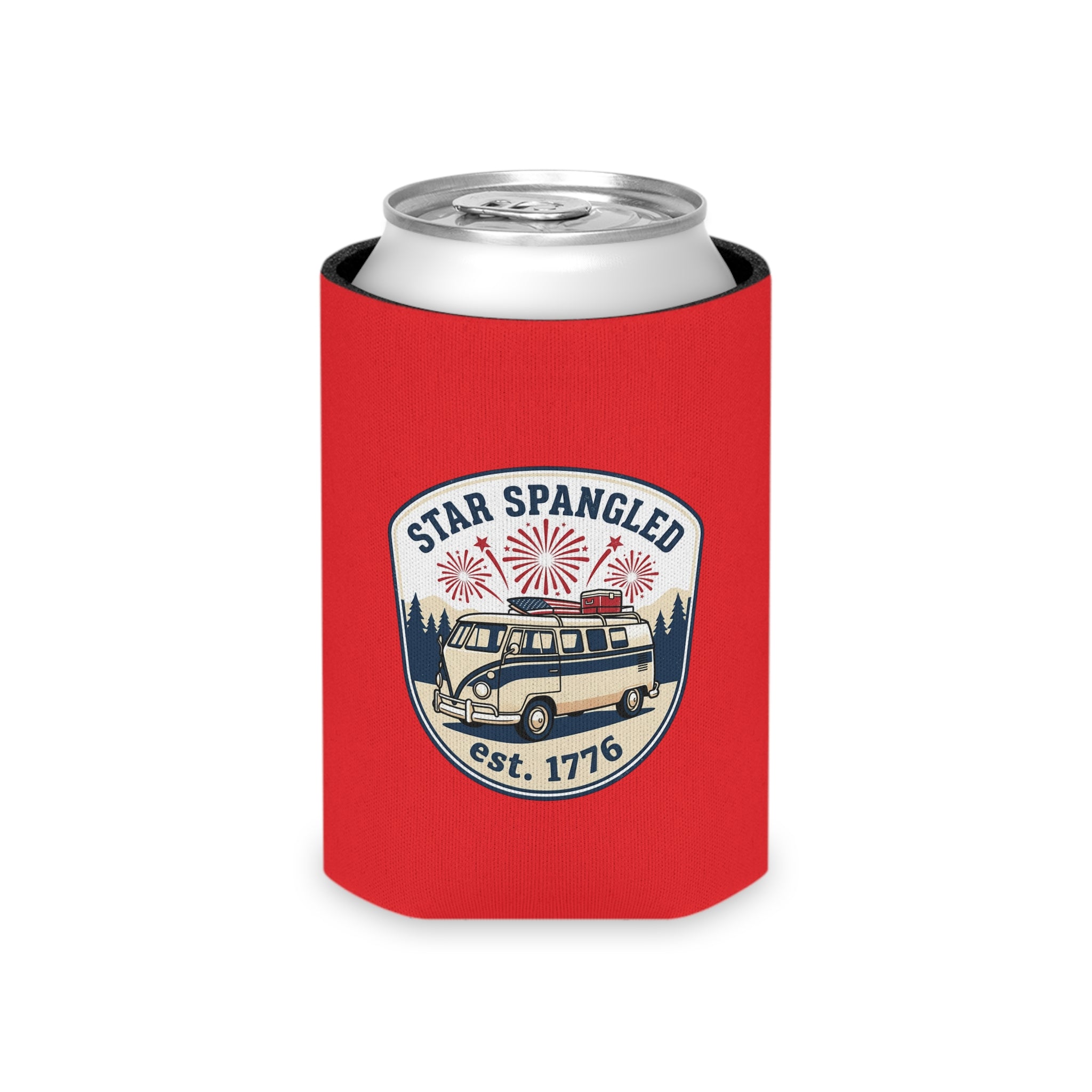 Star Spangled Van Can Koozie — Patriotic 1776 RV Beer Cooler