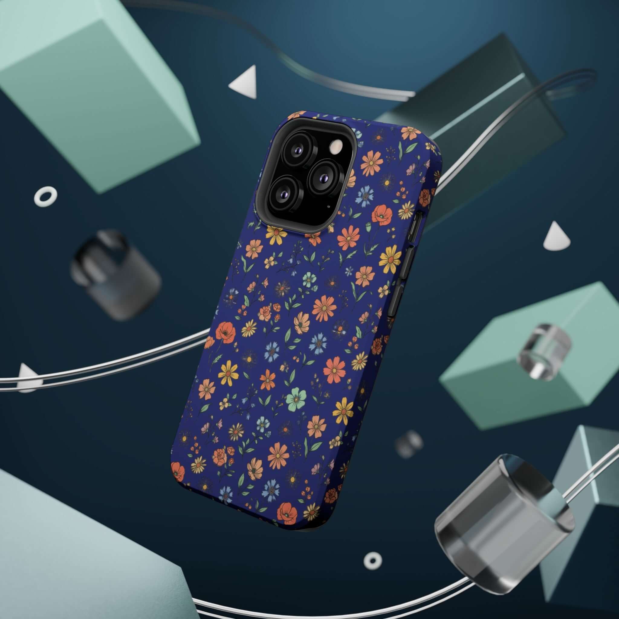 Floral All-Over Seasonal Print Phone Case — Magnetic Impact-Resistant