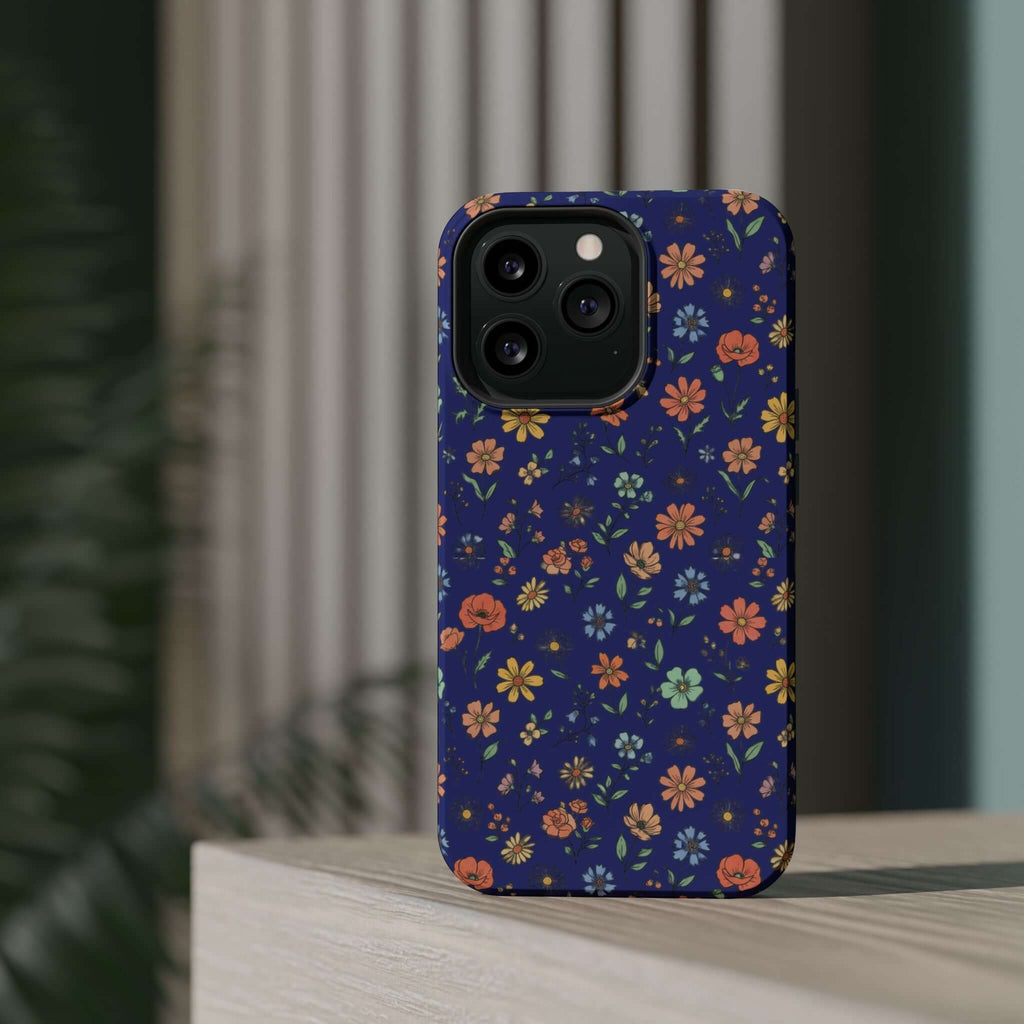 Floral All-Over Seasonal Print Phone Case — Magnetic Impact-Resistant