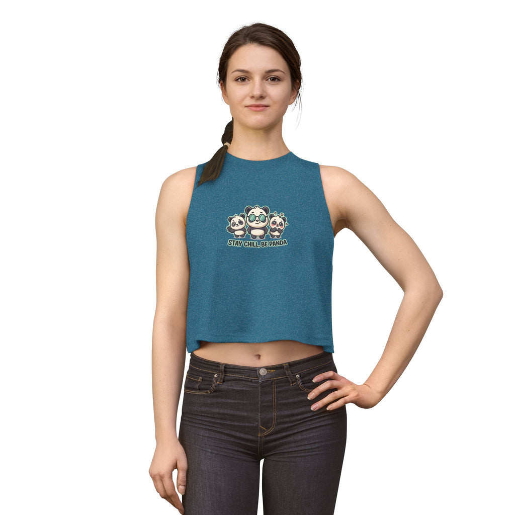 Stay Chill Be Panda Crop Top — Women's Cute Panda Graphic