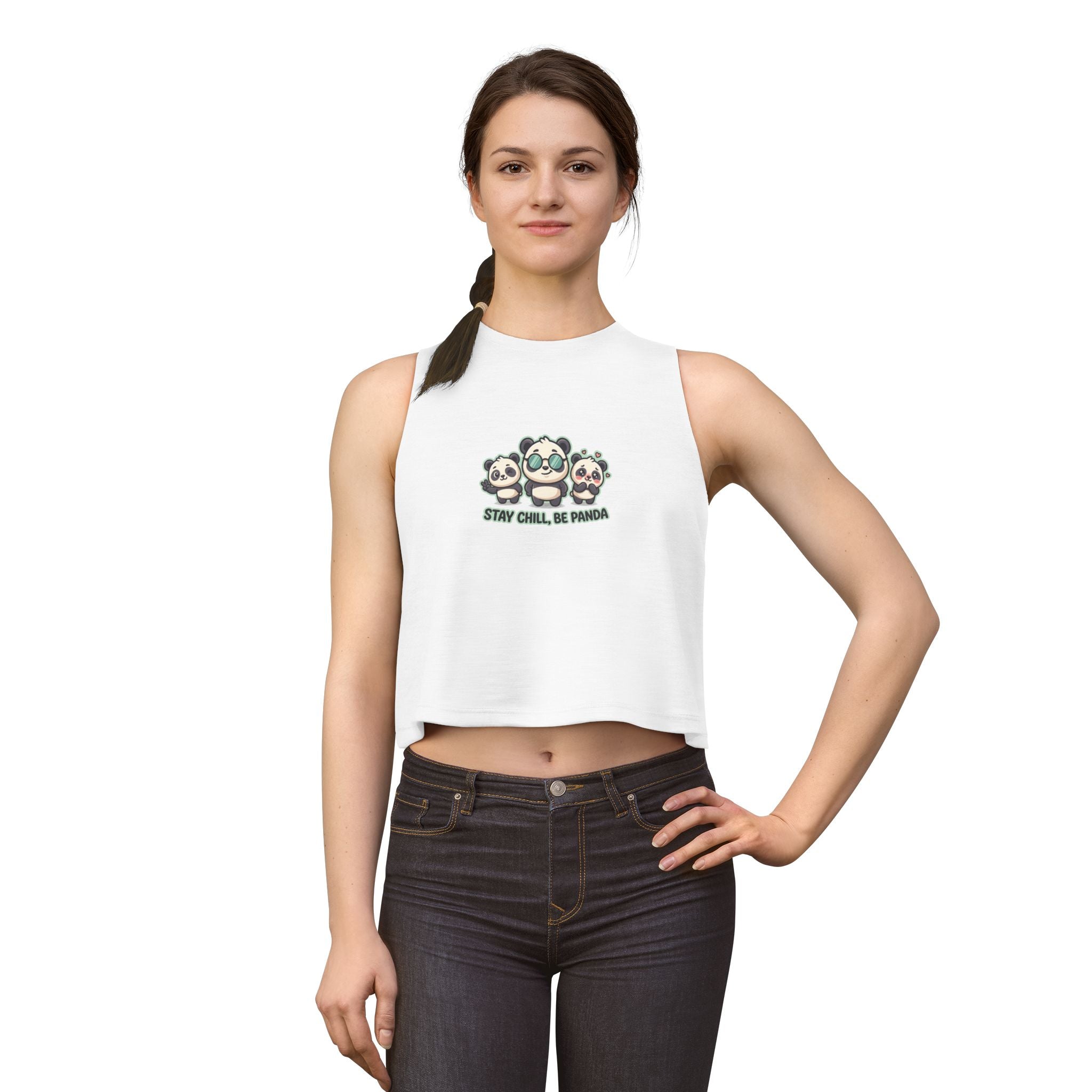 Stay Chill Be Panda Crop Top — Women's Cute Panda Graphic