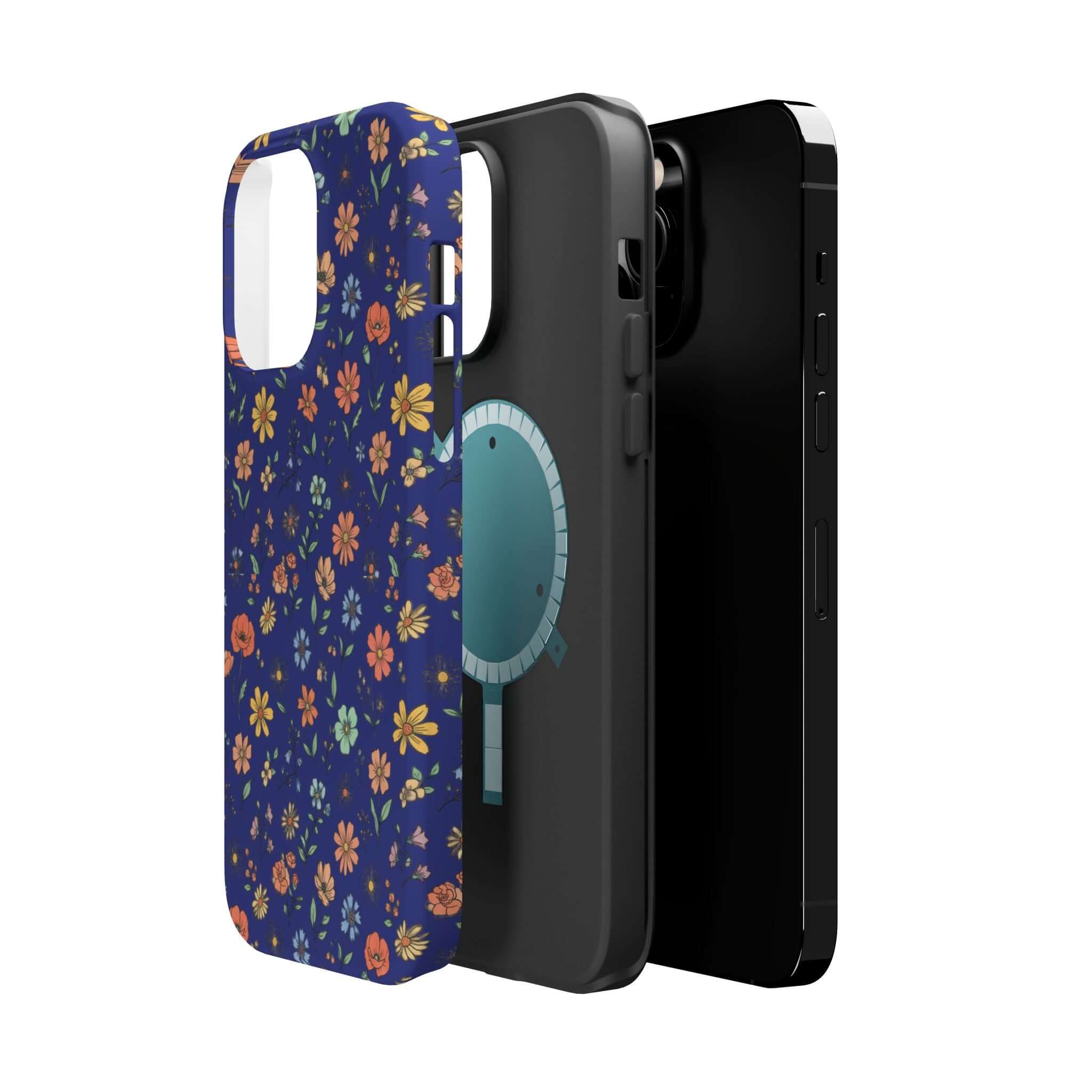 Floral All-Over Seasonal Print Phone Case — Magnetic Impact-Resistant