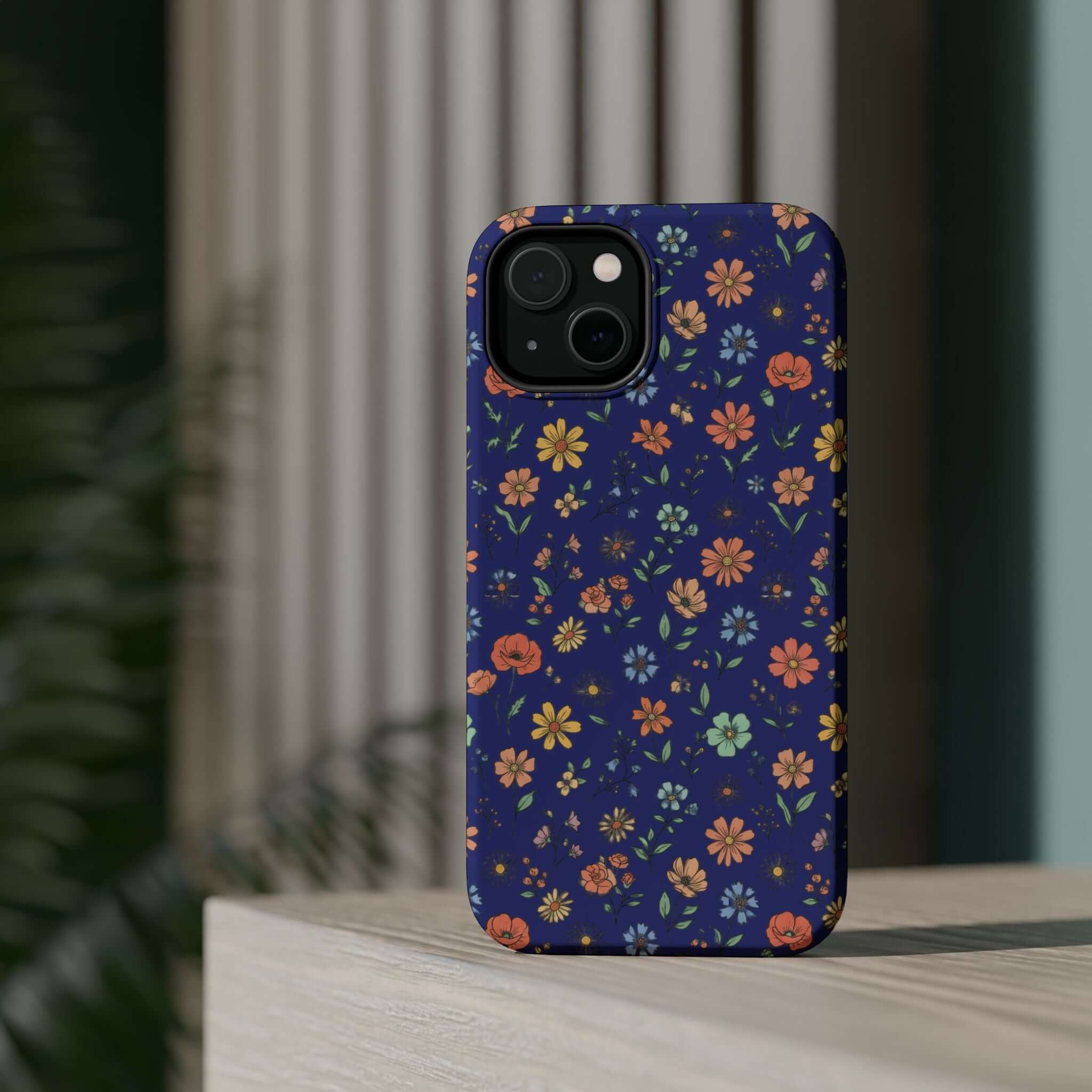 Floral All-Over Seasonal Print Phone Case — Magnetic Impact-Resistant