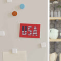 USA Flag Rectangle Magnet — Patriotic Red Fridge Magnet for 4th of July & Veterans Day