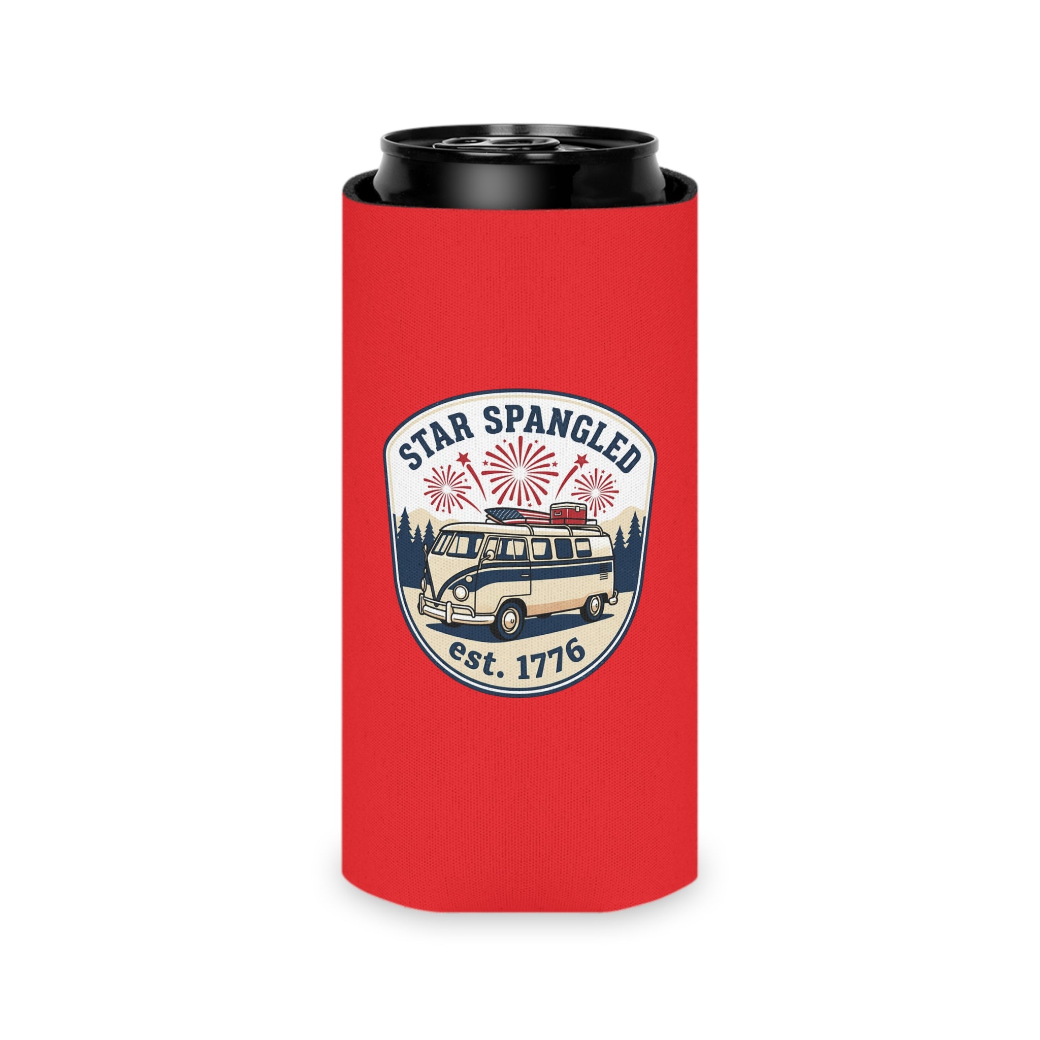 Star Spangled Van Can koozie — Patriotic 1776 RV Beer Cooler