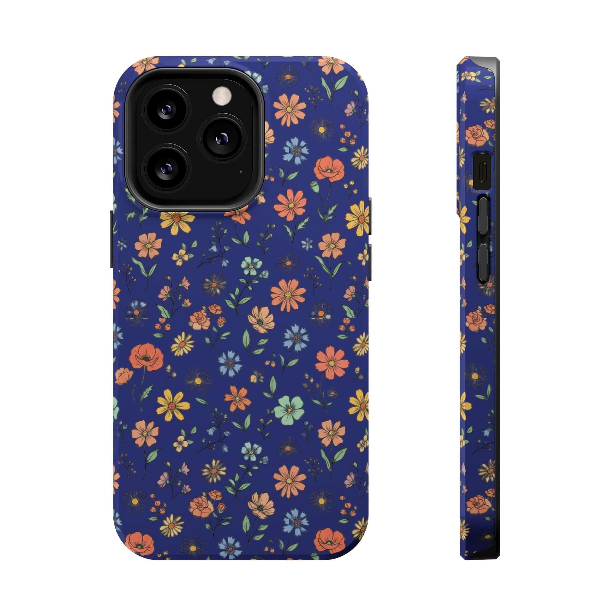 Floral All-Over Seasonal Print Phone Case — Magnetic Impact-Resistant