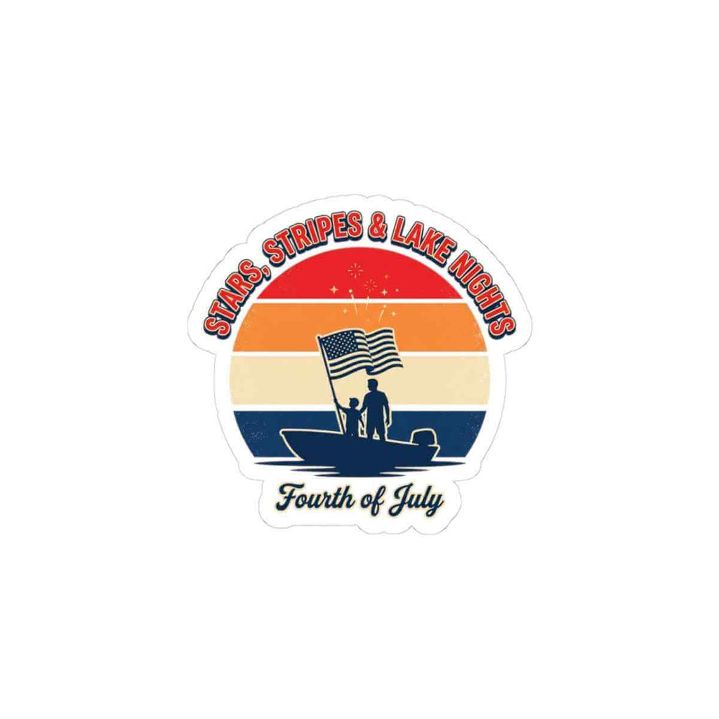 Stars & Stripes Lake Nights Sticker | 4th of July, vintage Americana