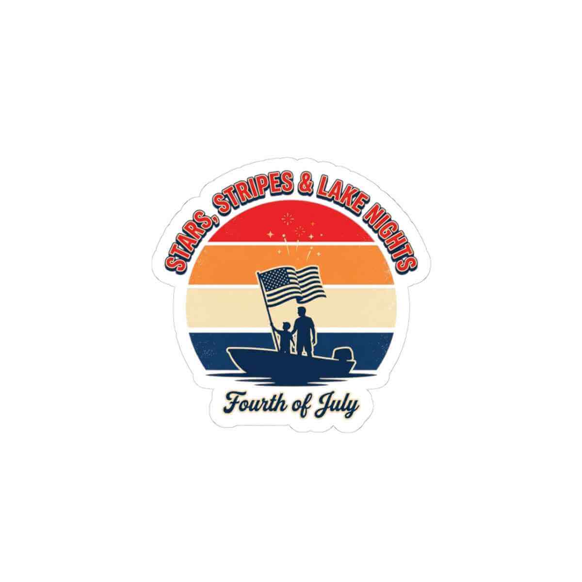 Stars & Stripes Lake Nights Sticker | 4th of July, vintage Americana