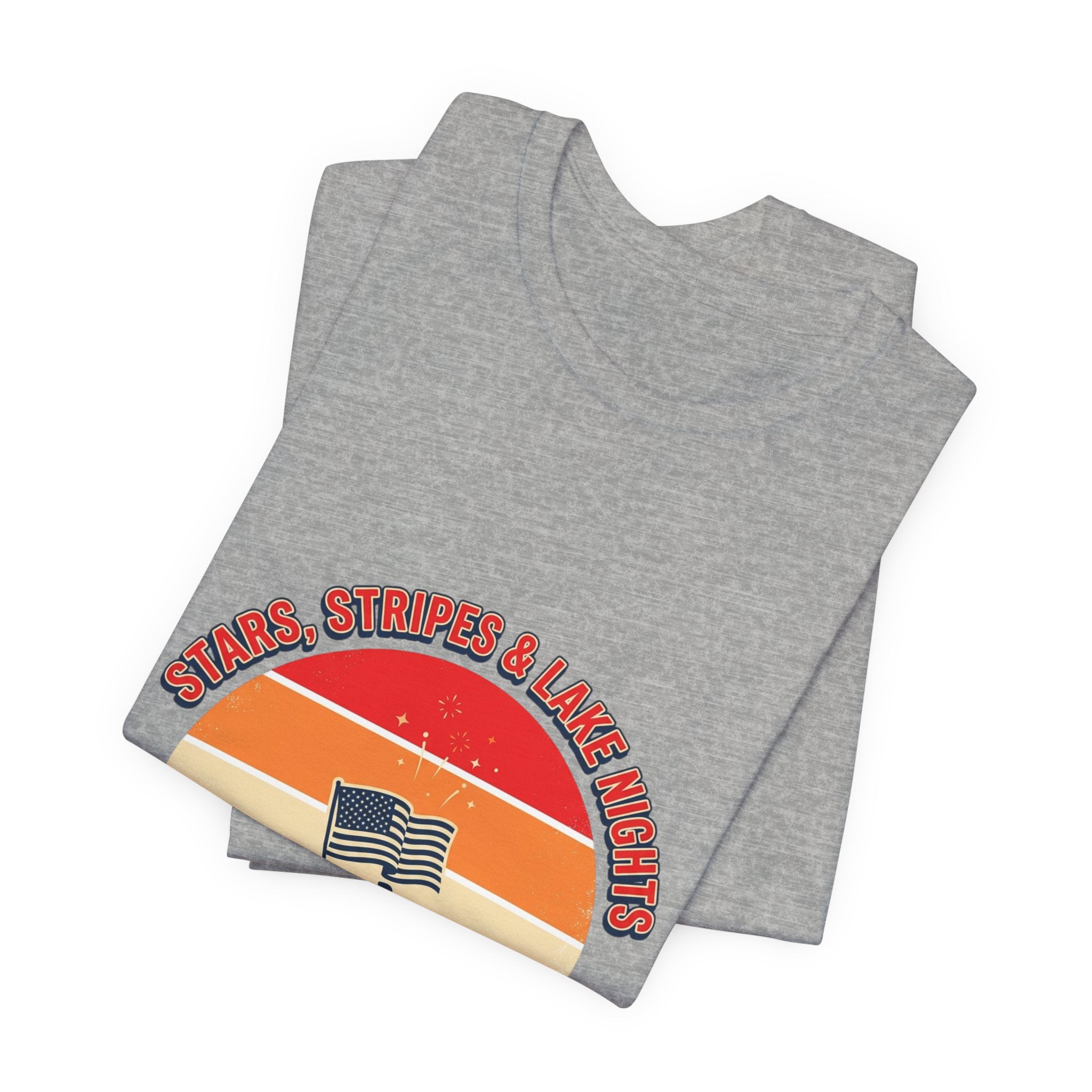 Stars Stripes & Lake Vibes Tee | USA, red white blue