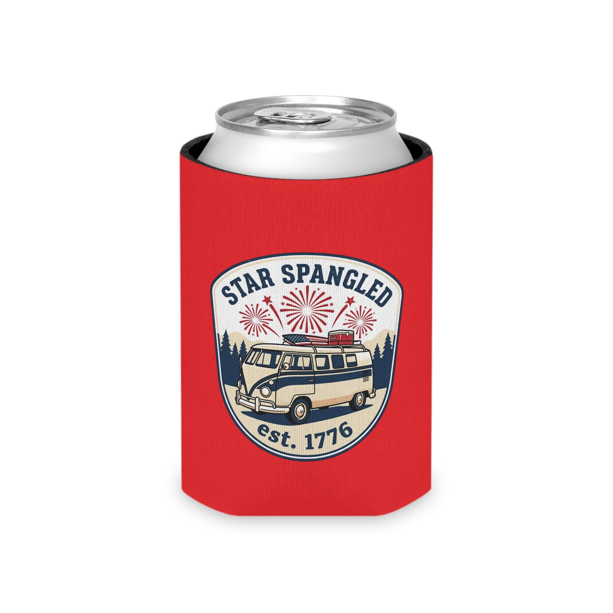 Star Spangled Van Can Koozie — Patriotic 1776 RV Beer Cooler
