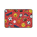 Back To School Sports Emojis Desk Mat — Athletic Pattern Mouse Pad for Kids & Teens