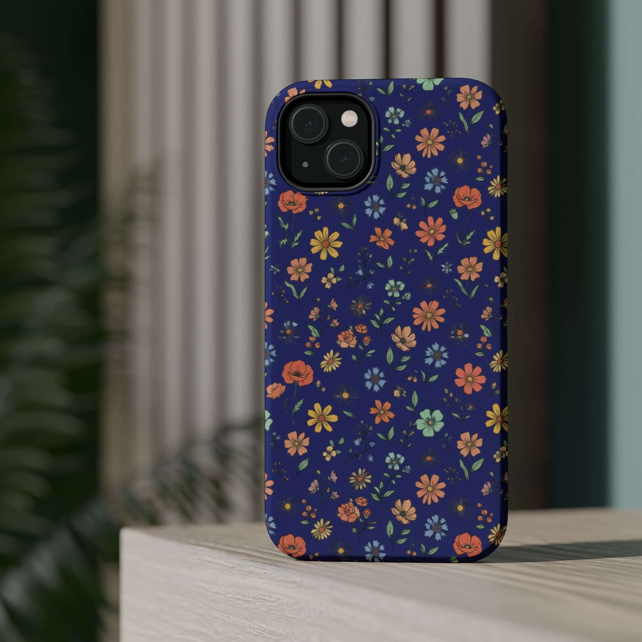 Floral All-Over Seasonal Print Phone Case — Magnetic Impact-Resistant