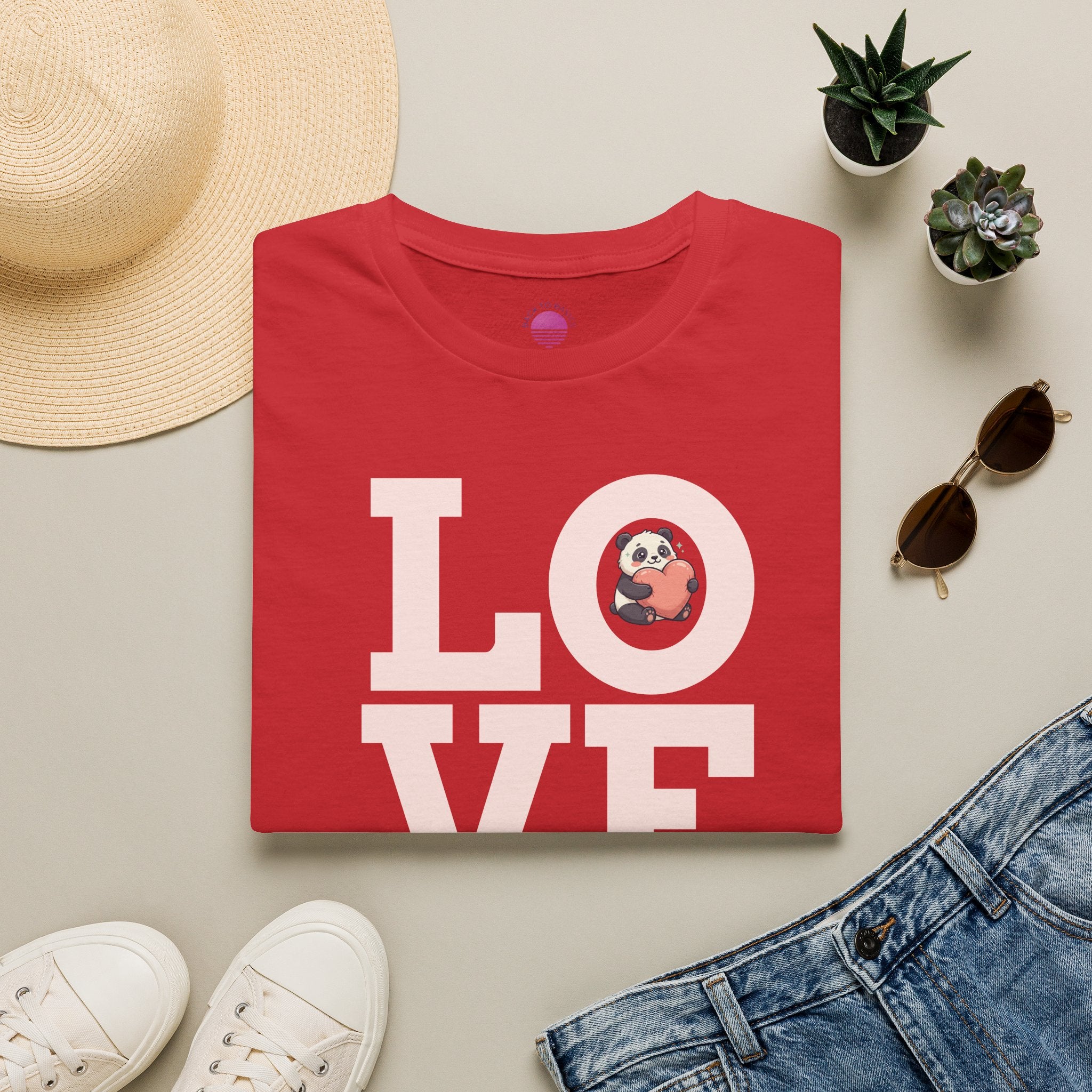 Love Panda T-Shirt — Cute Panda Holding Heart Graphic Tee