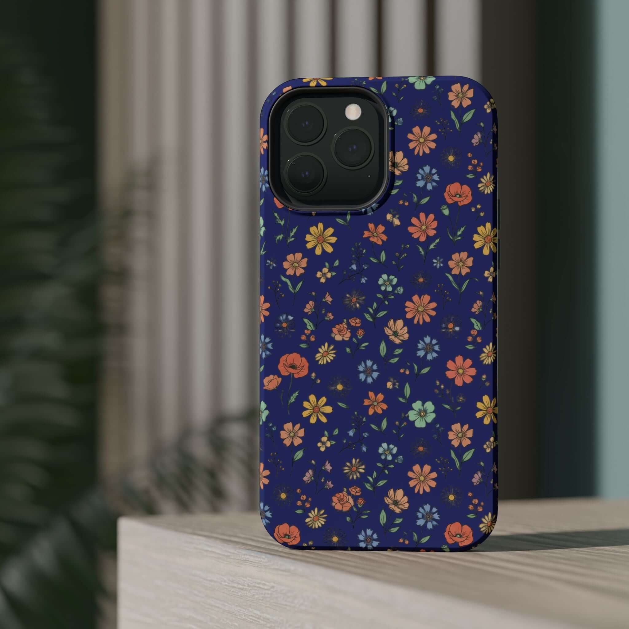 Floral All-Over Seasonal Print Phone Case — Magnetic Impact-Resistant