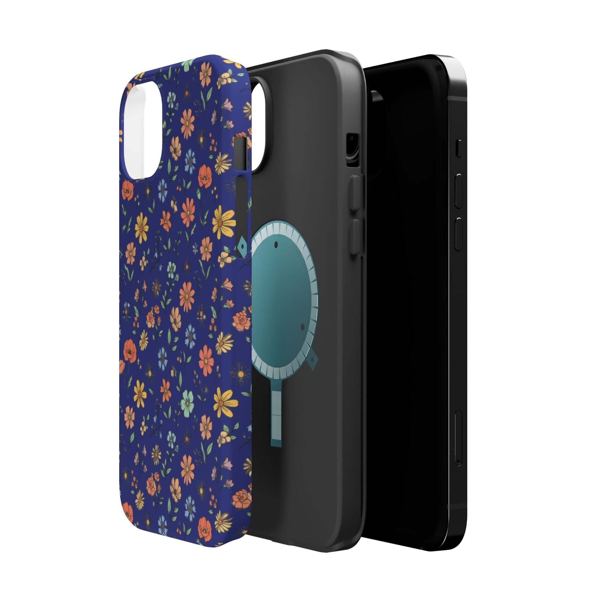 Floral All-Over Seasonal Print Phone Case — Magnetic Impact-Resistant