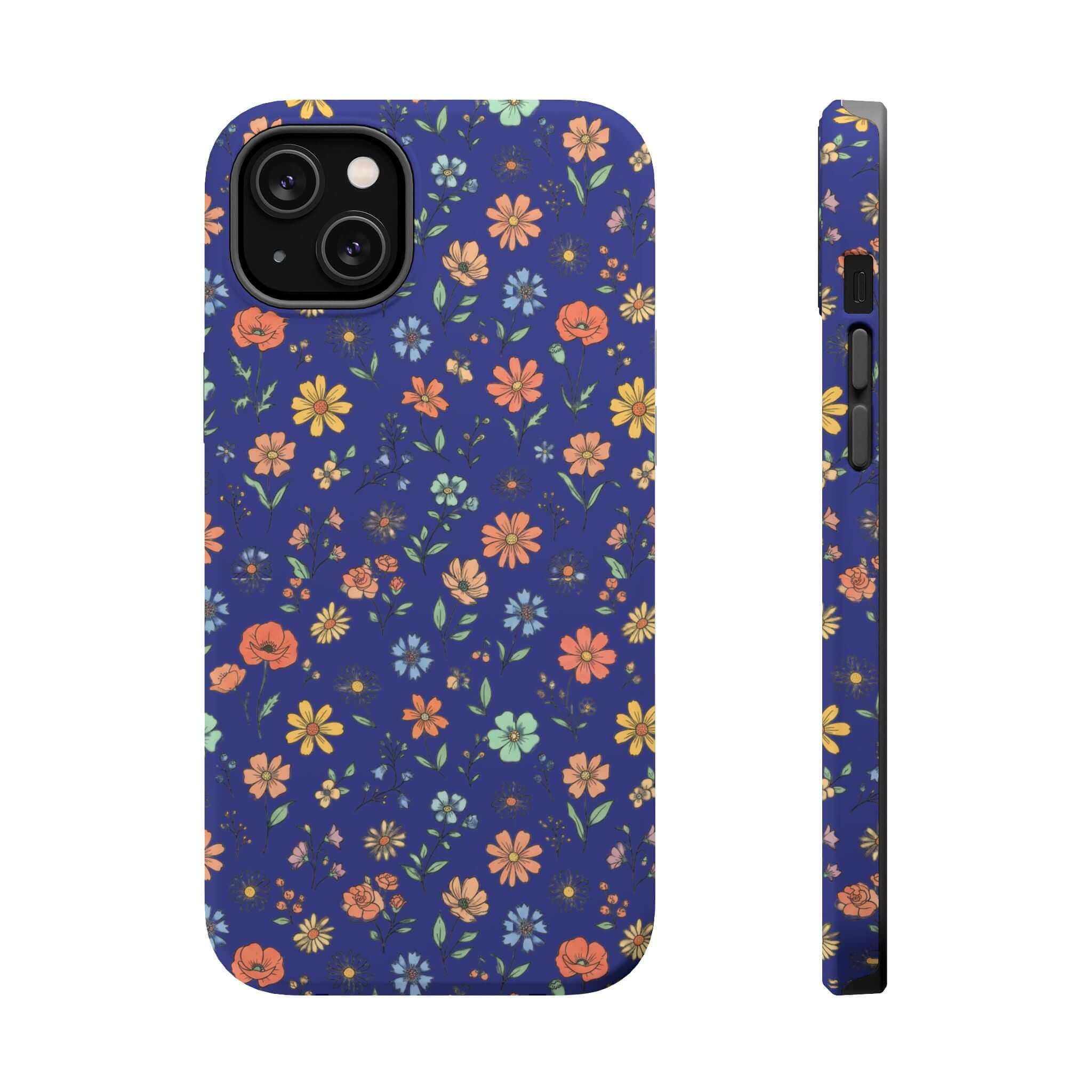 Floral All-Over Seasonal Print Phone Case — Magnetic Impact-Resistant