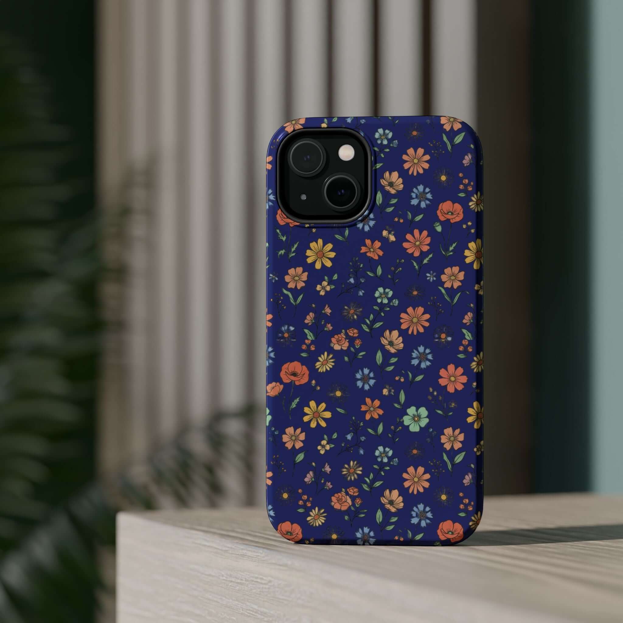 Floral All-Over Seasonal Print Phone Case — Magnetic Impact-Resistant