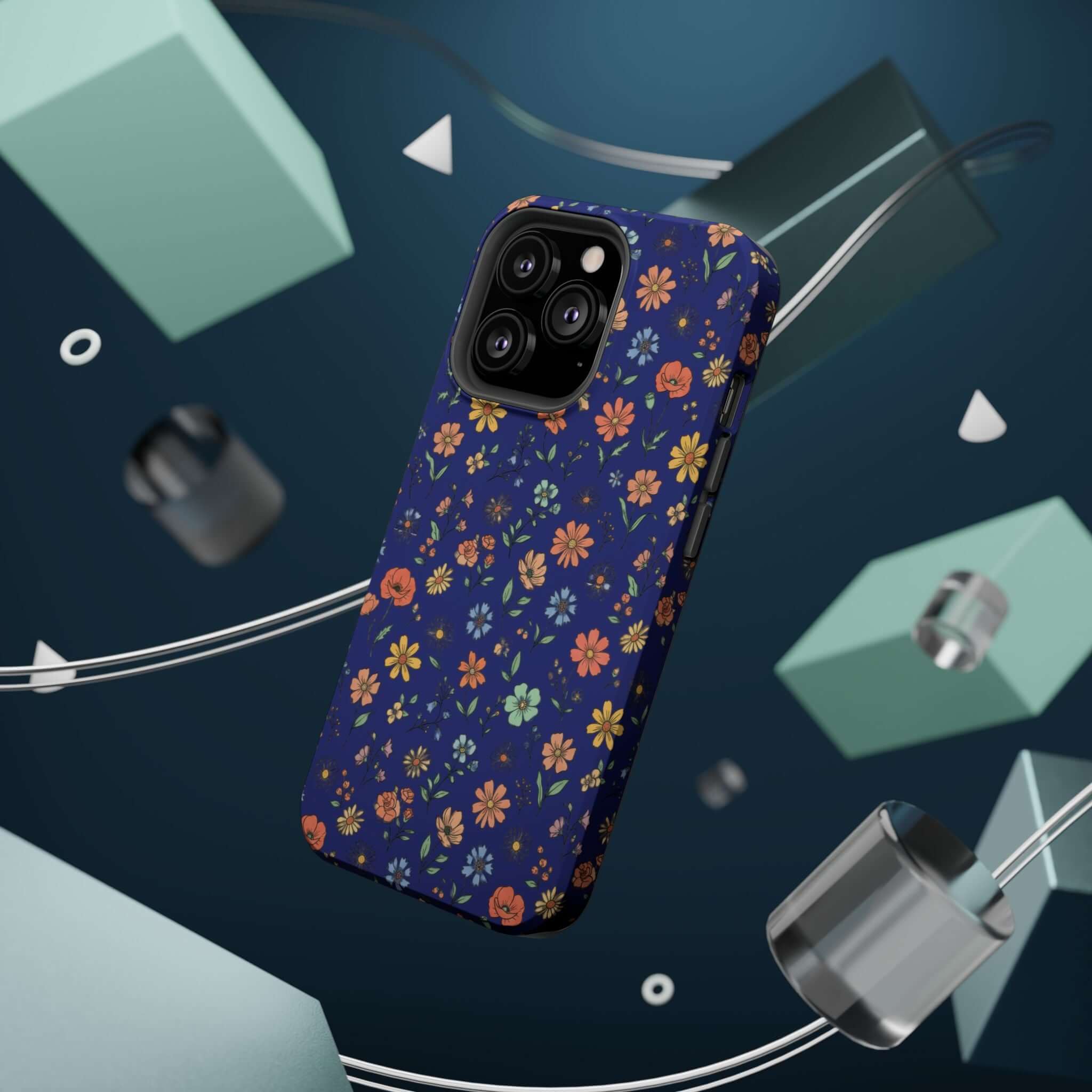 Floral All-Over Seasonal Print Phone Case — Magnetic Impact-Resistant