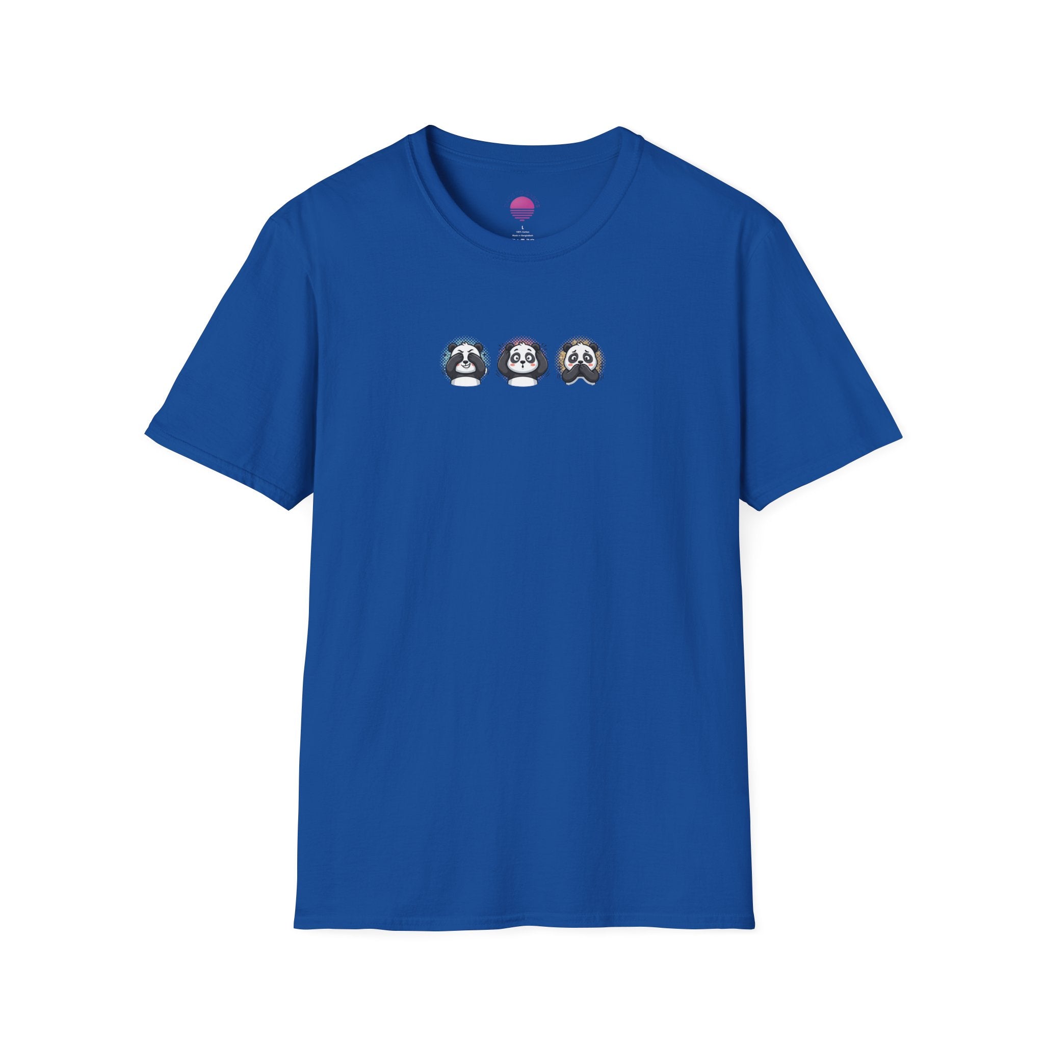 Panda Trio Graphic T-Shirt — Cute Cartoon Panda Faces Tee