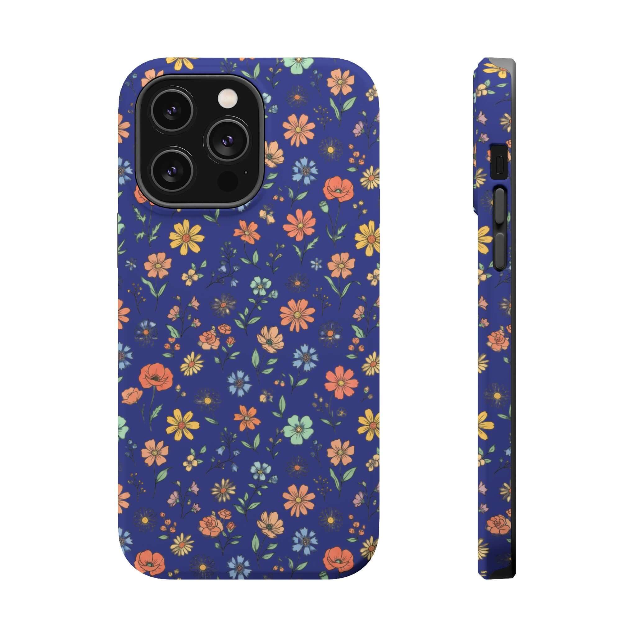Floral All-Over Seasonal Print Phone Case — Magnetic Impact-Resistant