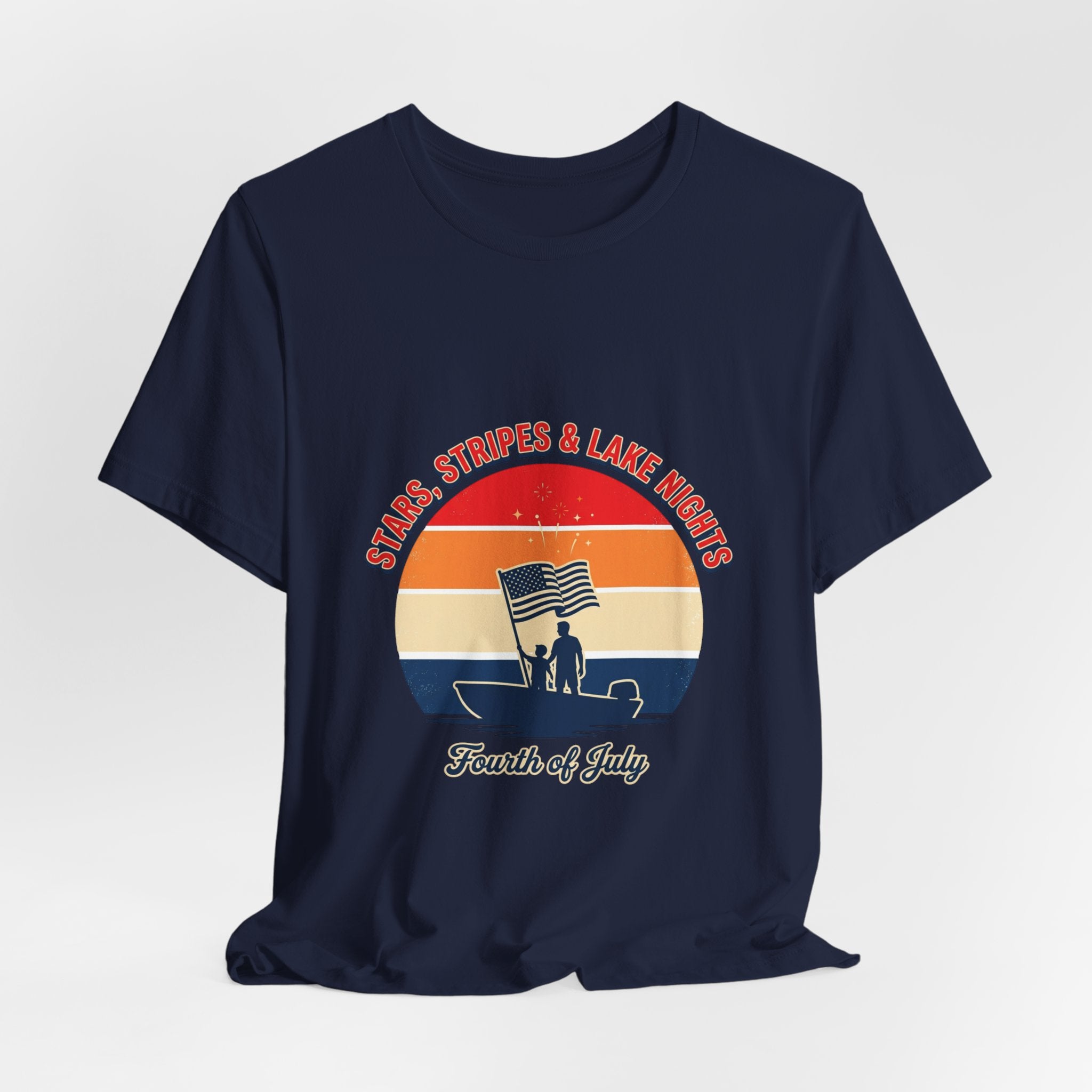 Stars Stripes & Lake Vibes Tee | USA, red white blue