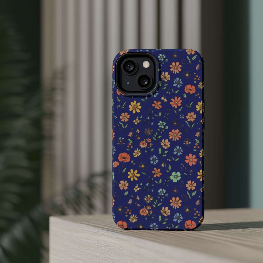 Floral All-Over Seasonal Print Phone Case — Magnetic Impact-Resistant