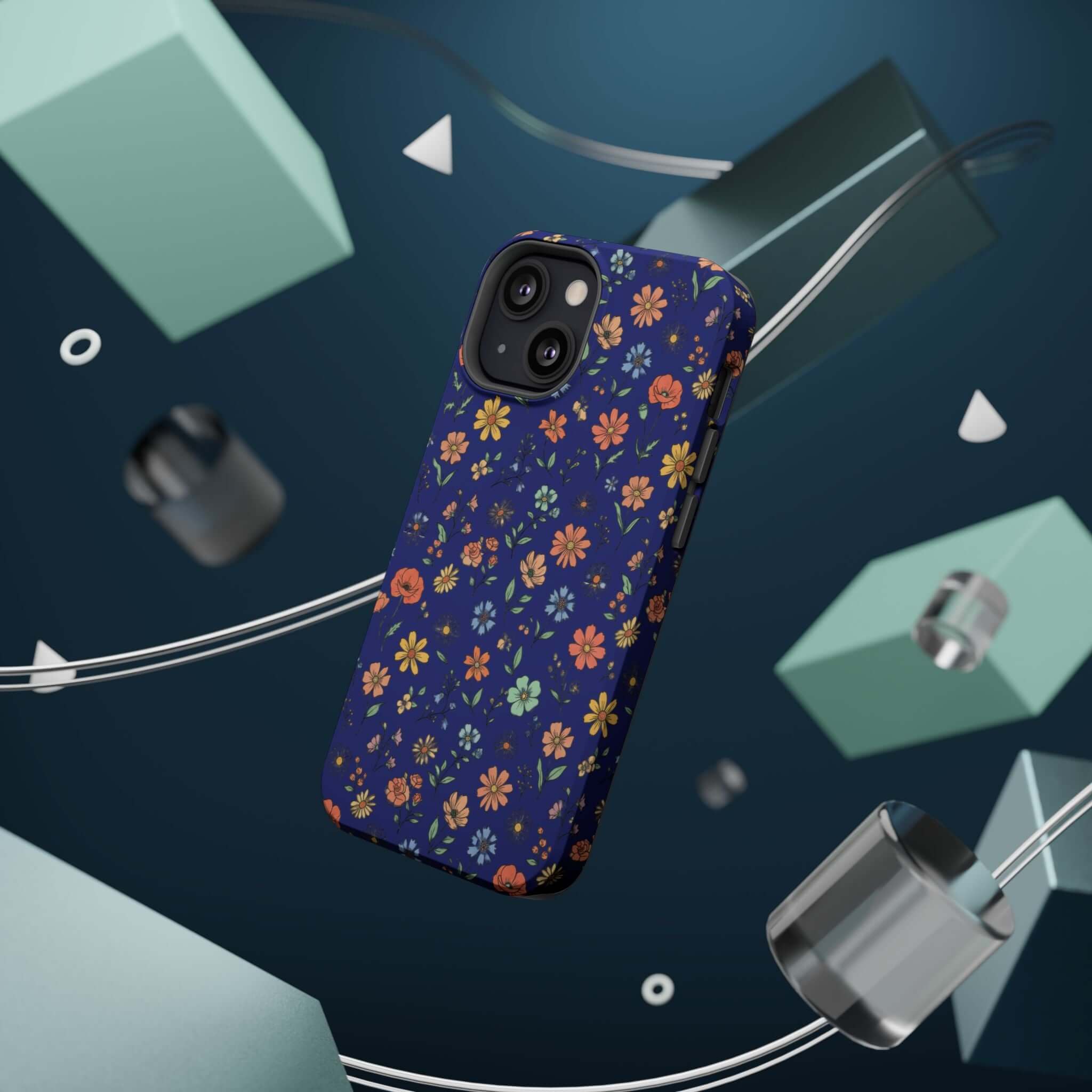 Floral All-Over Seasonal Print Phone Case — Magnetic Impact-Resistant