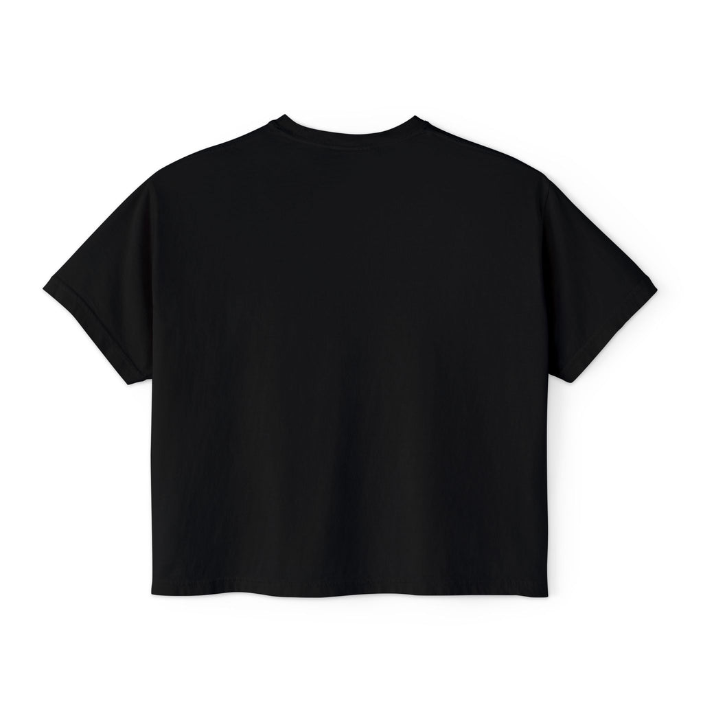 Cute Cosmic Cat Boxy Tee — Women's Graphic T-Shirt