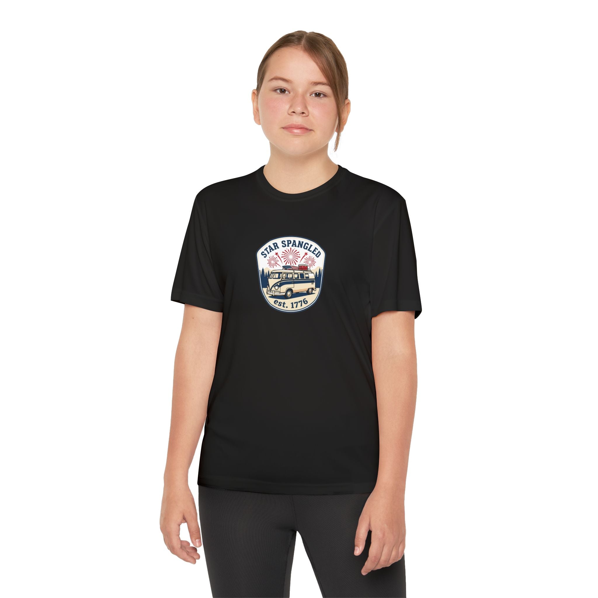 Youth Tee — 'Star Spangled' Classic Camper Graphic