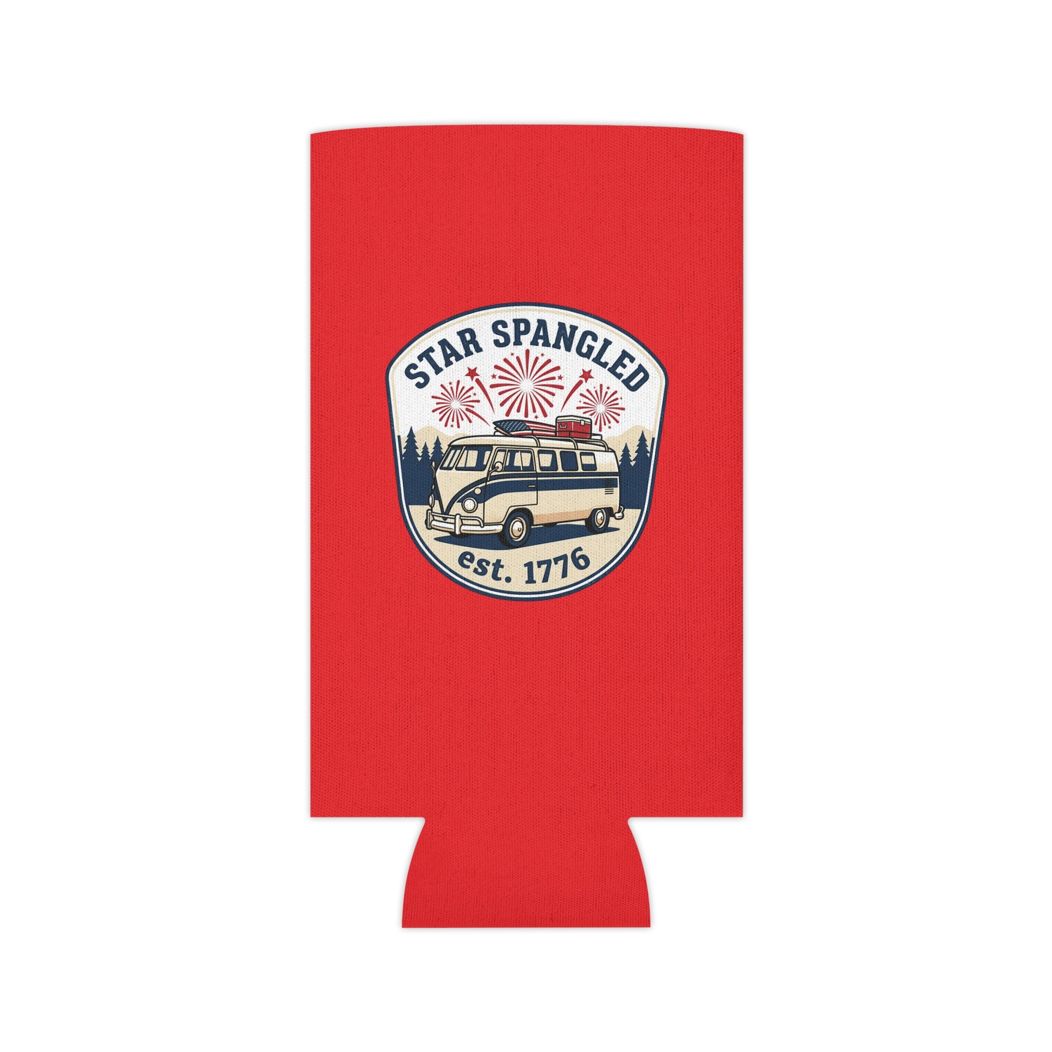 Star Spangled Van Can Koozie — Patriotic 1776 RV Beer Cooler