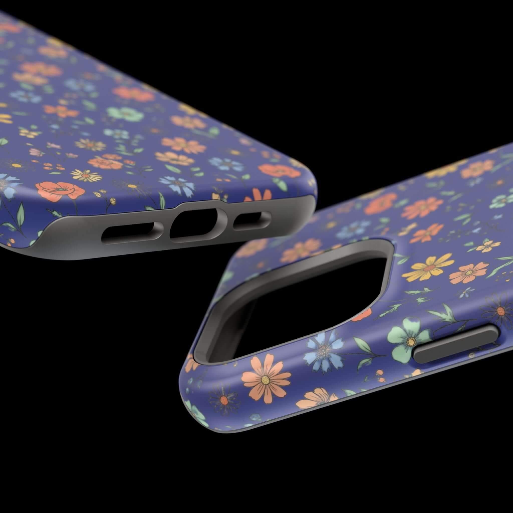 Floral All-Over Seasonal Print Phone Case — Magnetic Impact-Resistant