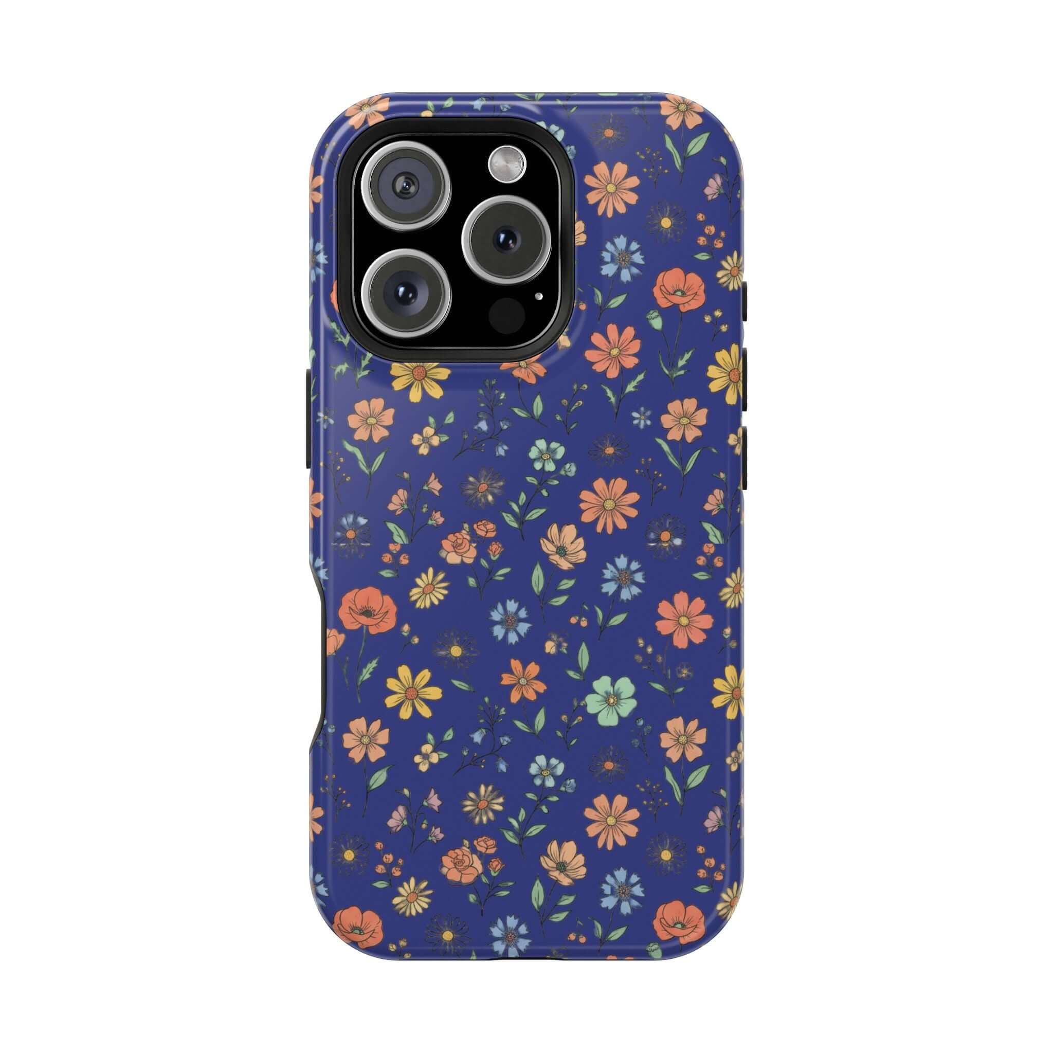 Floral All-Over Seasonal Print Phone Case — Magnetic Impact-Resistant