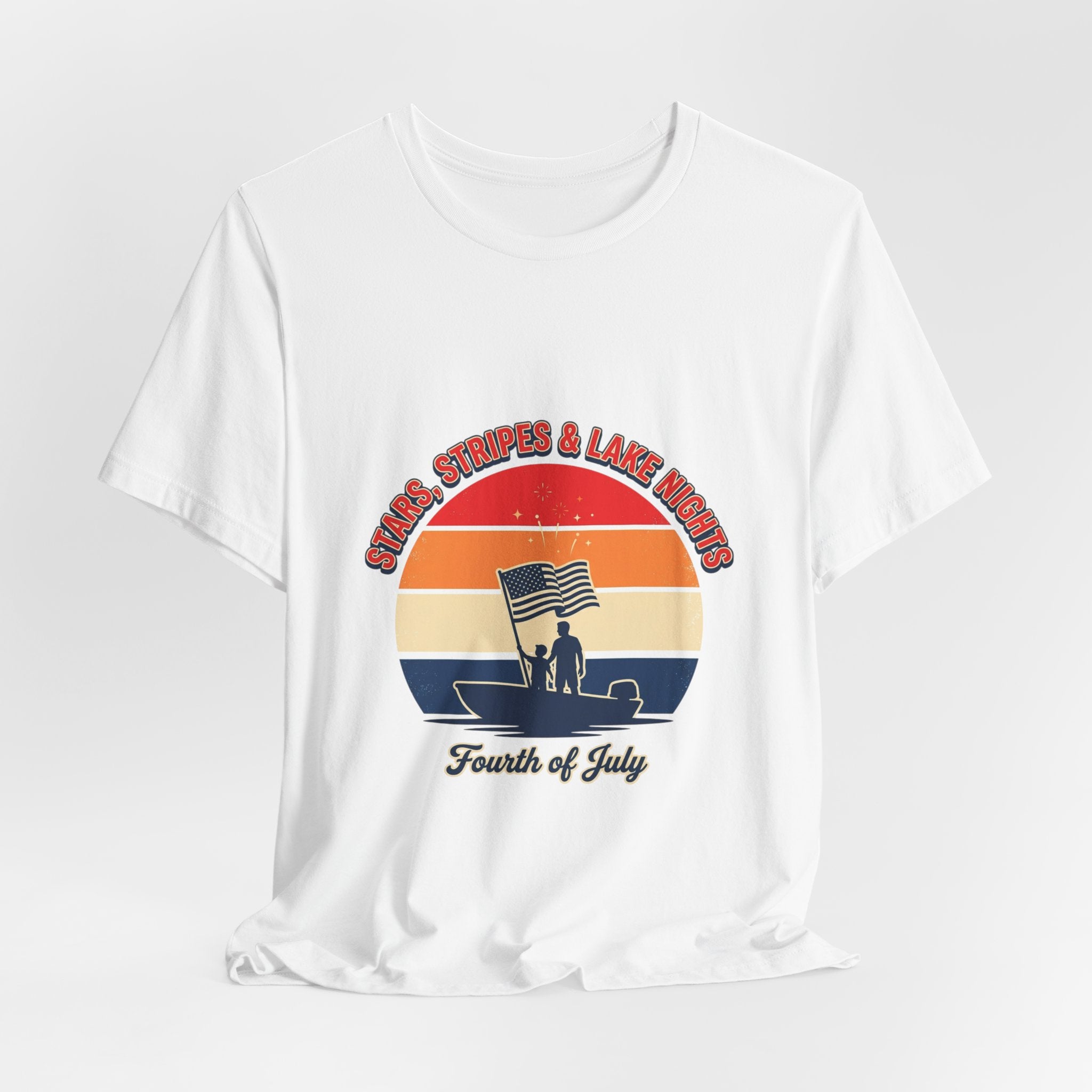 Stars Stripes & Lake Vibes Tee | USA, red white blue