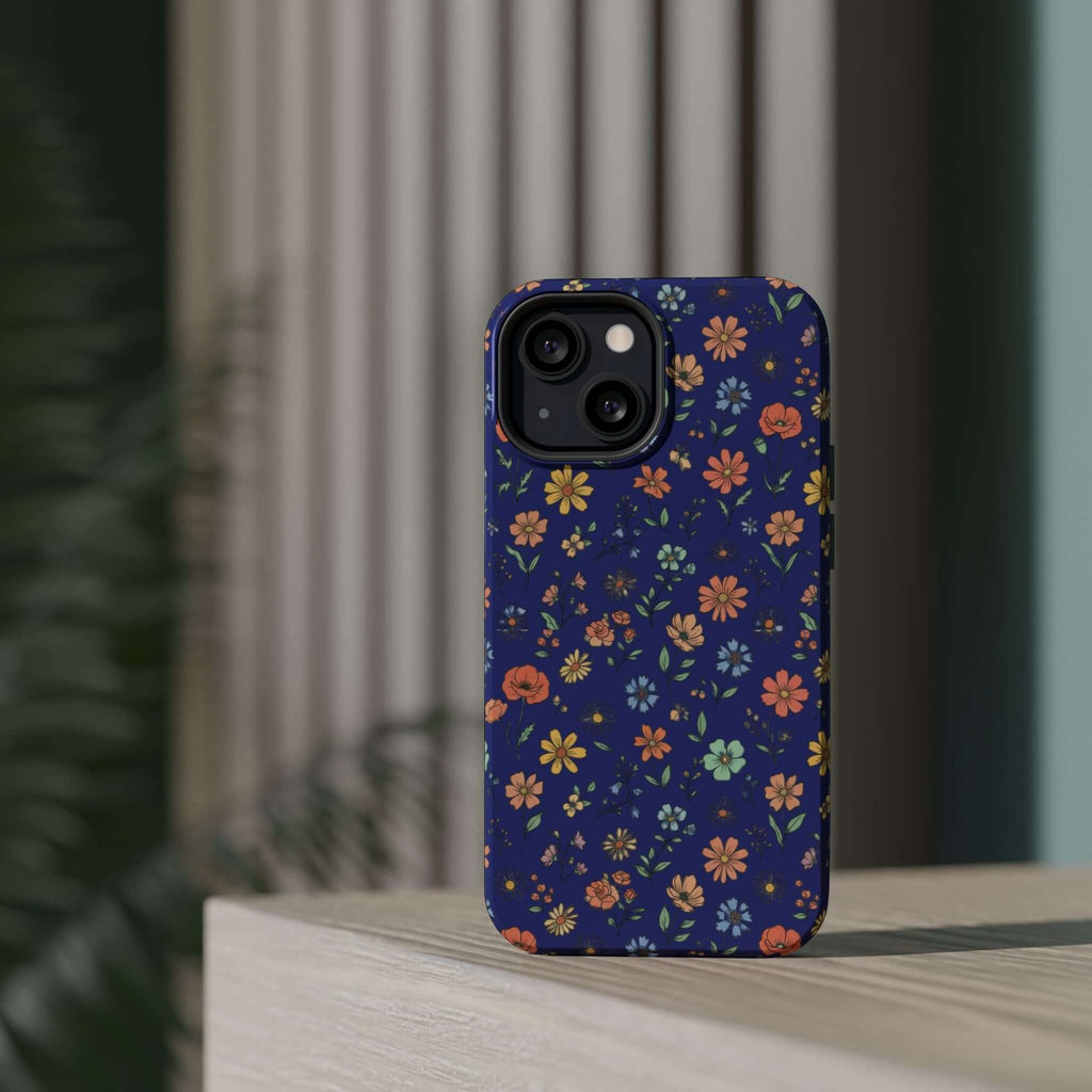 Floral All-Over Seasonal Print Phone Case — Magnetic Impact-Resistant