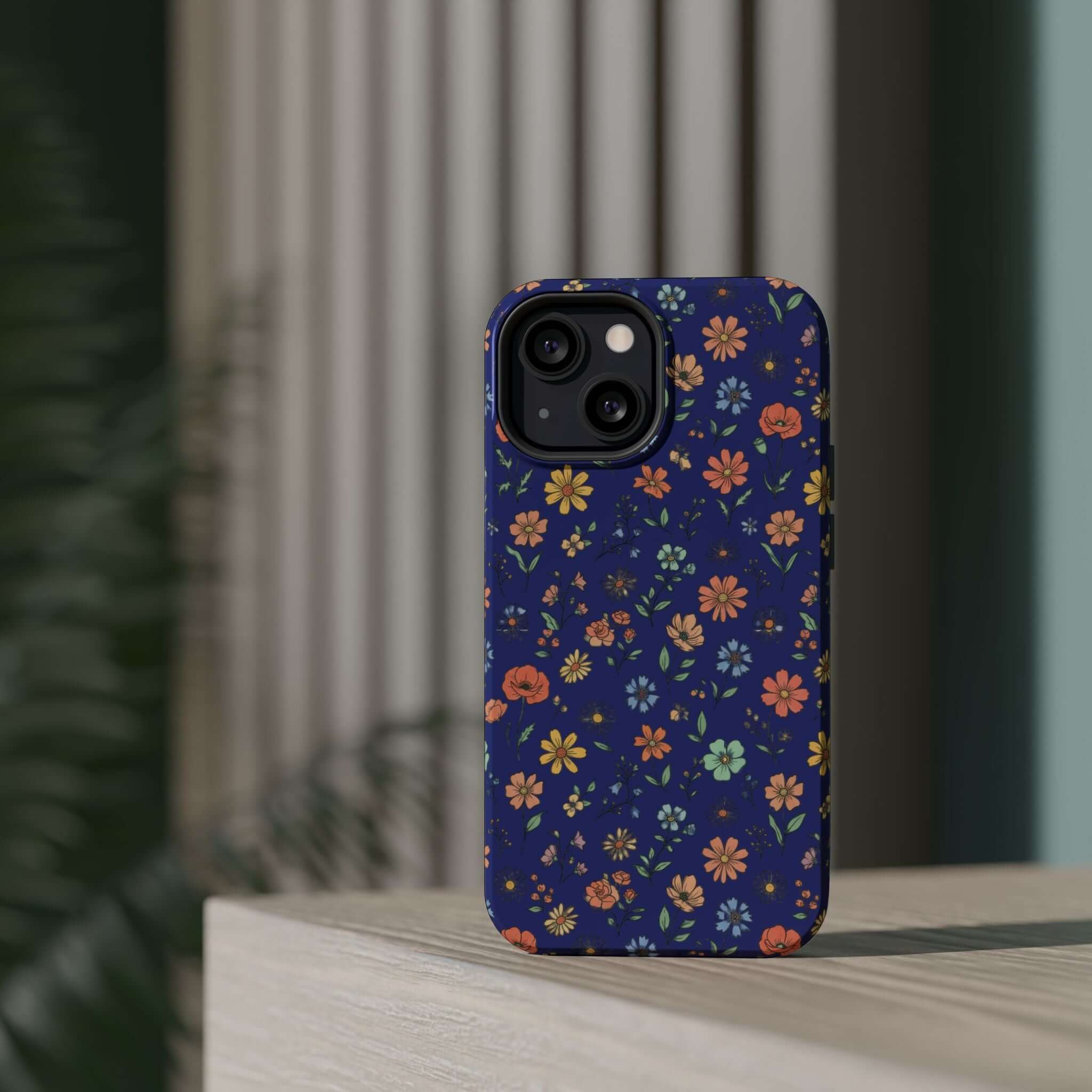 Floral All-Over Seasonal Print Phone Case — Magnetic Impact-Resistant