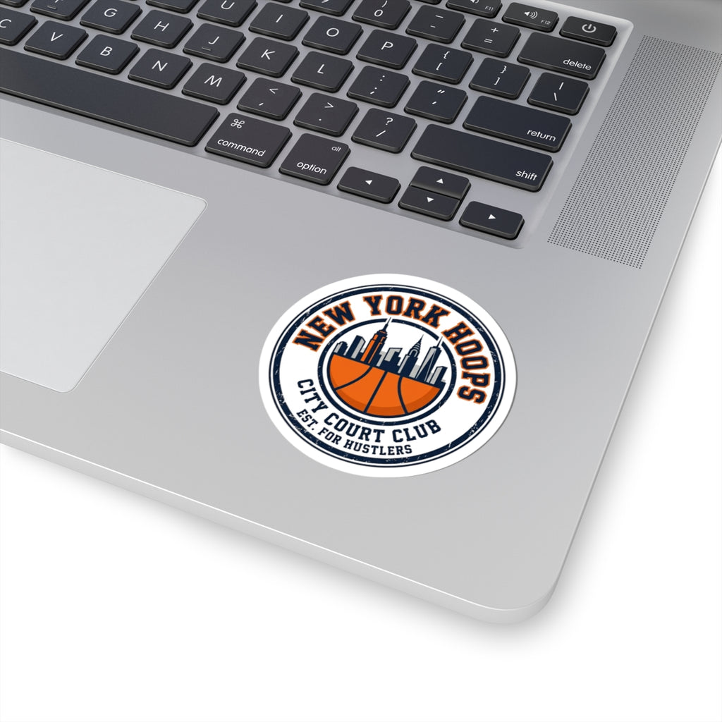 New York Hoops Varsity Sticker | City Basketball, Retro Block Letters