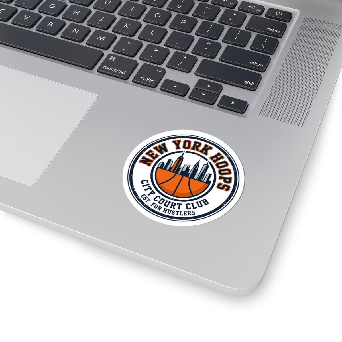 New York Hoops Varsity Sticker | City Basketball, Retro Block Letters