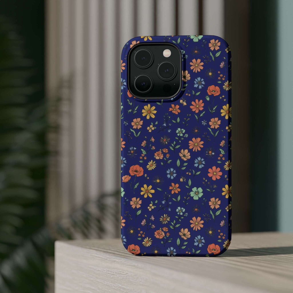 Floral All-Over Seasonal Print Phone Case — Magnetic Impact-Resistant