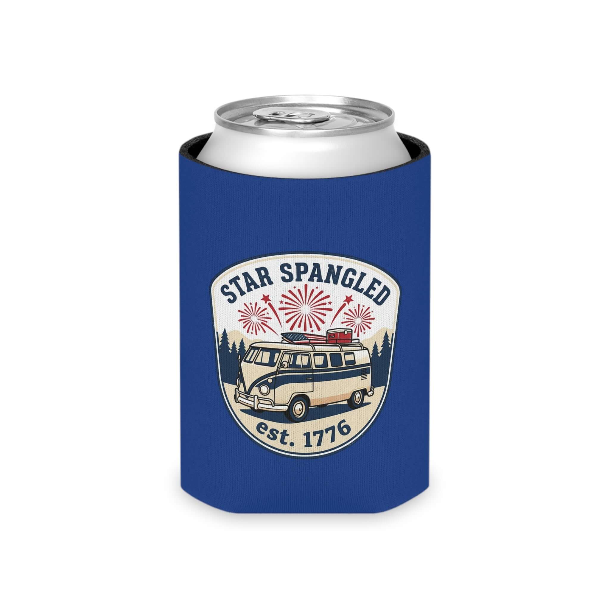 Star Spangled Van Can koozie— Patriotic 1776 RV Beer Cooler