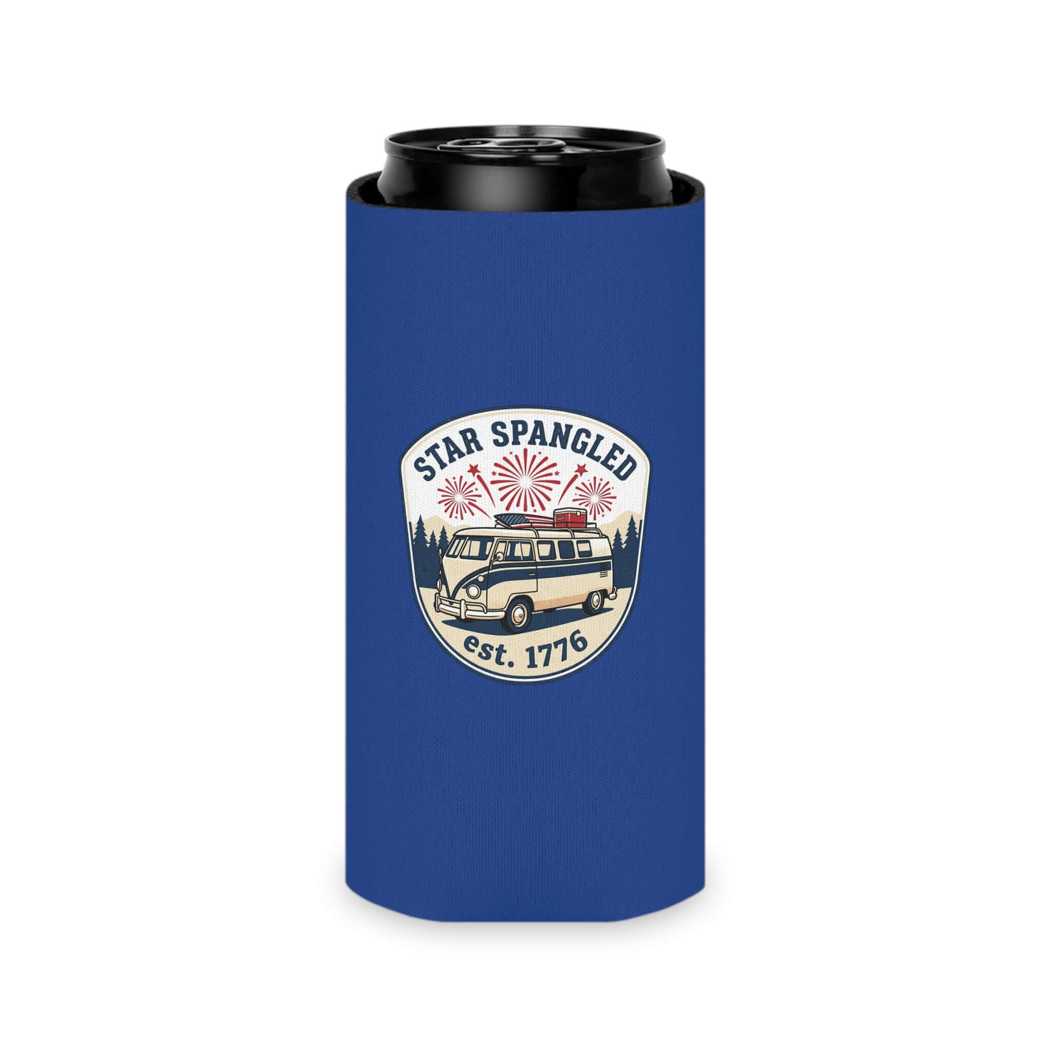 Star Spangled Van Can koozie— Patriotic 1776 RV Beer Cooler